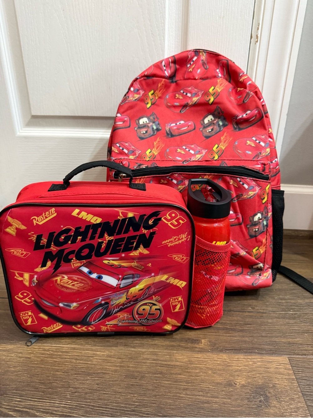 Lightning McQueen Bookbag and Lunchbox EUC